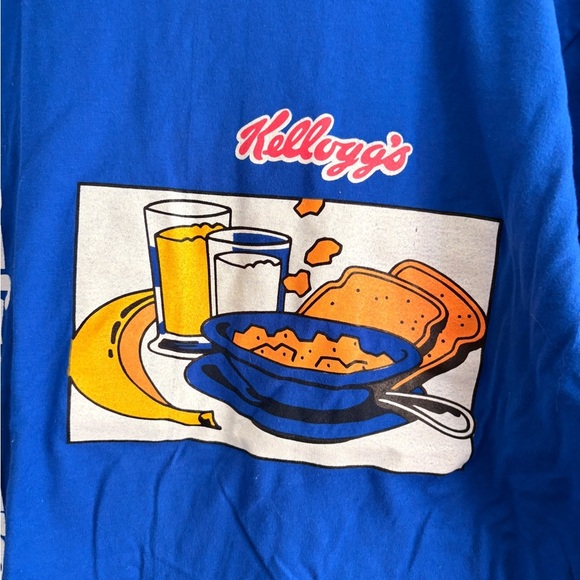 Vintage KELLOGG’s Breakfast Bien Dejeuner french Promo t shirt XL blue CANADA - Picture 2 of 8